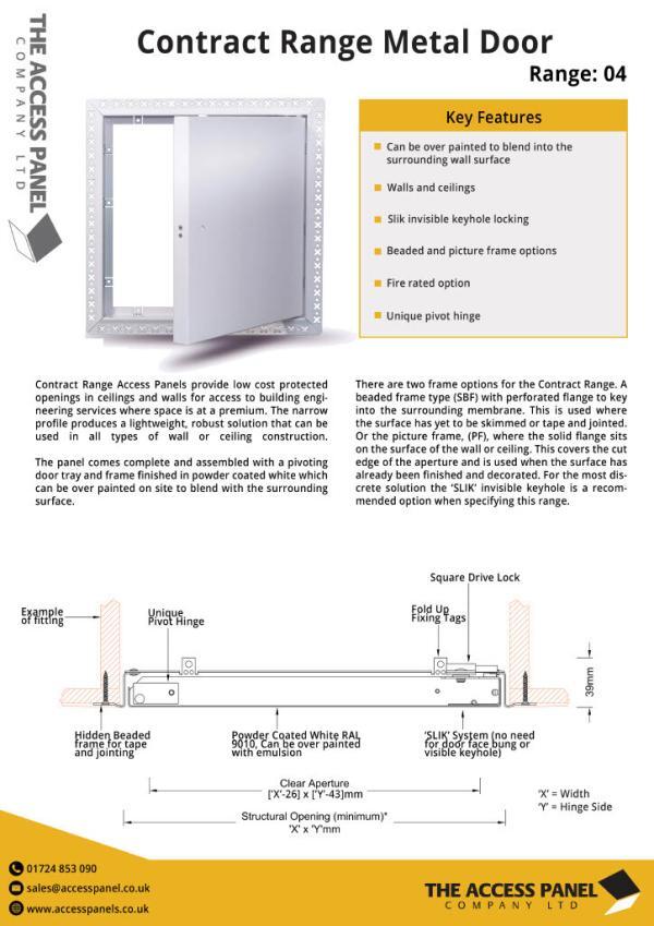Contract Range Metal Door Data Sheet1024 1