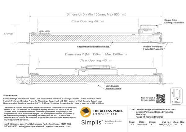 Contract Range Plasterboard Door Technical Drawing1024 1