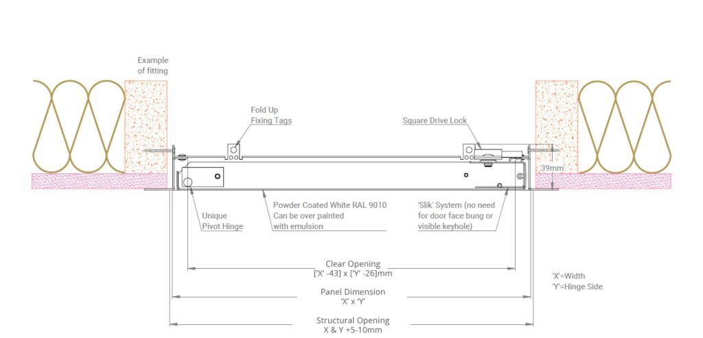Contract Range Metal Door Technical Drawing